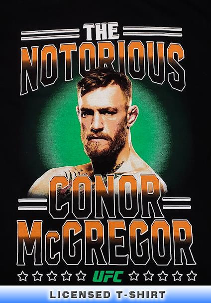 Adult The Notorious Conor McGregor v1 Black Cotton T-Shirt | Licensed | SM-2XL