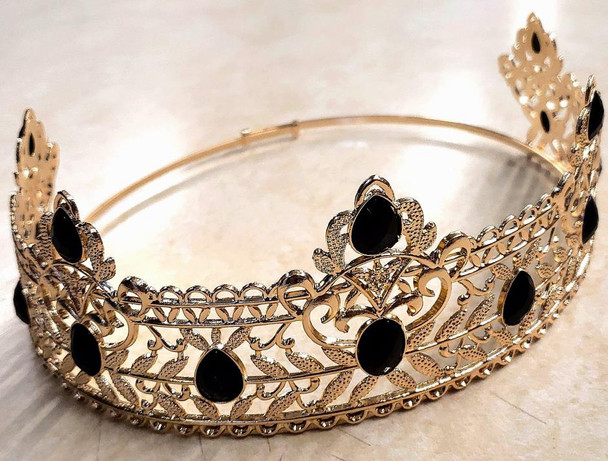 Adjustable Gold Black Gem Crown | Crowns and Tiaras