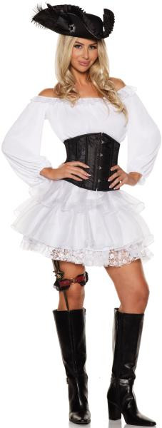 Treasure White Pirate Dress Costume | Womens Costumes