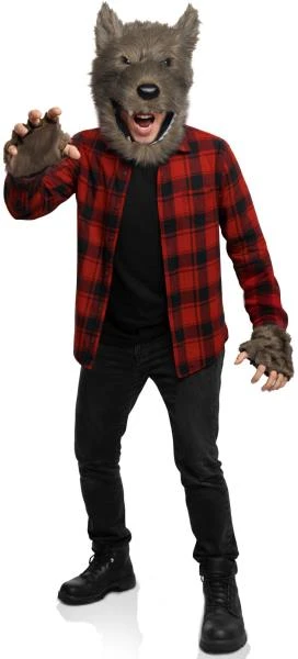 Plush Wolf Head and Gloves Set | Costume Accessories and Kits