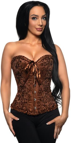 Brown Brocade Design Lace Up Corset | Costume Pieces