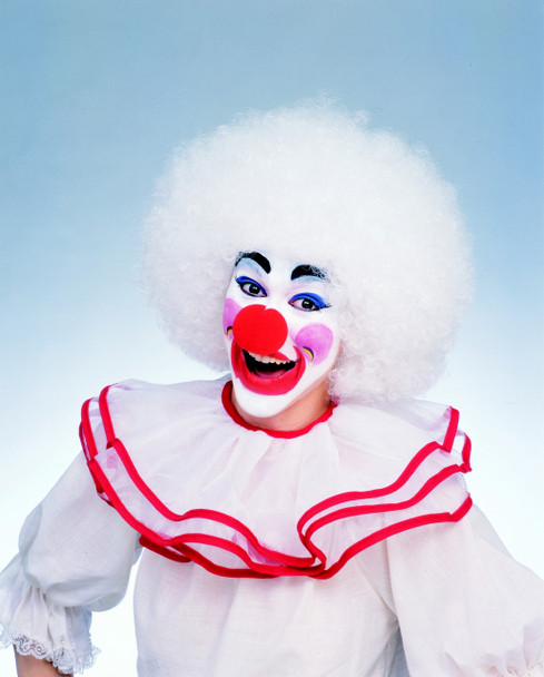 White Clown Afro Halloween Wig