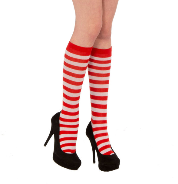 Rag Doll Red & White Striped Christmas Elf Socks