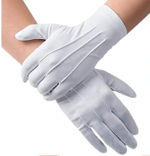Short Theatrical Gloves in Black and White | Gloves | Accessories