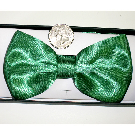 Lucky Green Satin Bow Tie