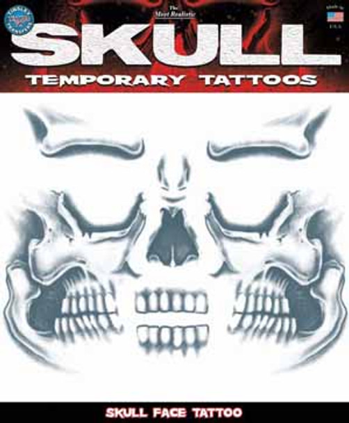 Skull Face Prison Temporary Tattoo