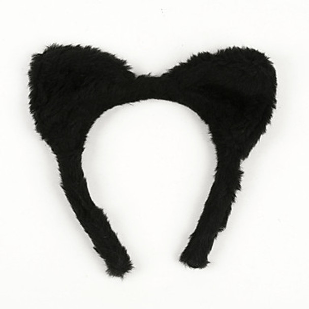 Fuzzy Black Cat Ears Headband