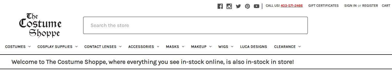 Shop Your Way Calgary 10 Local Delivery And More The Costume Shoppe   Online 