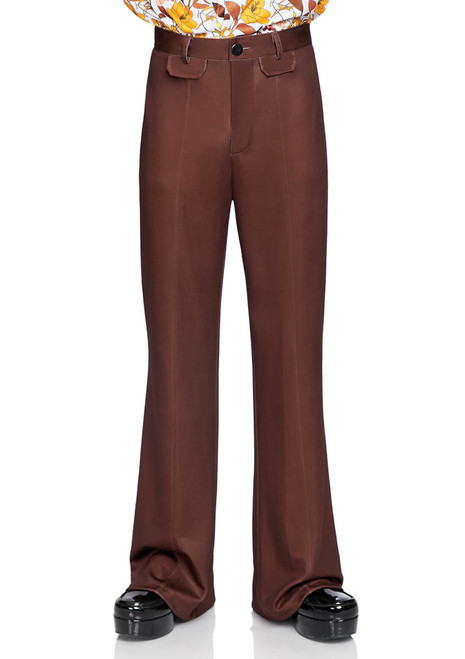 70s Mens Brown Bell Bottoms 1970s Costume Pieces The