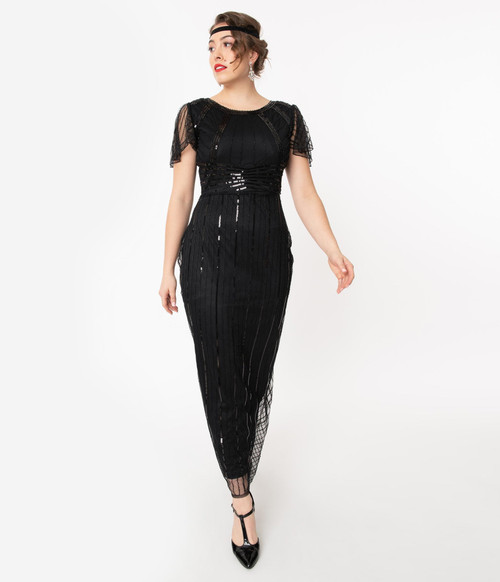 20s Tess Black Flapper Dress | 1920s | Womens Costumes - The Costume Shoppe