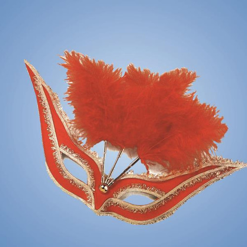 Grand Gala Mask | Red | Masquerade Masks - The Costume Shoppe