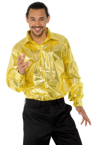 70s Gold Sequin Disco Shirt | 1970s | Costume Pieces - The Costume Shoppe