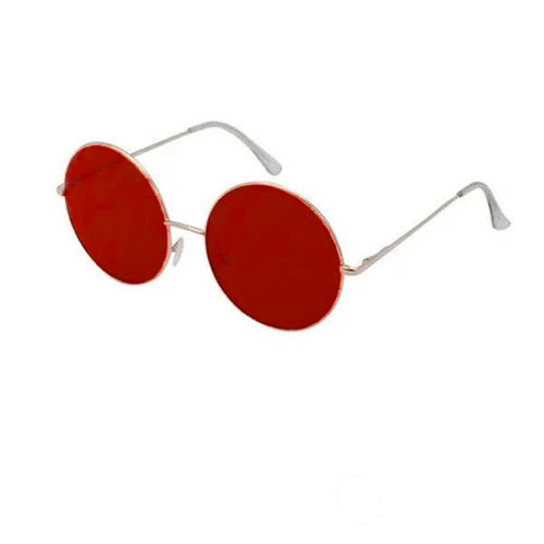 Unisex Lennon Pink Glasses with Gold Frame Hippy 70's 80s Fancy Dress  Sunglasses