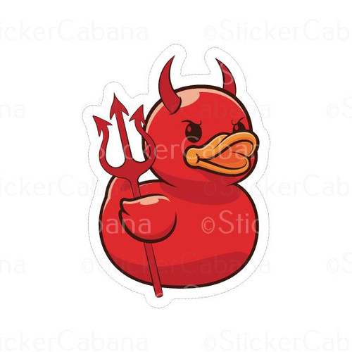 Evil Duck Sticker Devil Rubber Duck | Sticker Cabana | Vinyl Stickers - The Costume Shoppe