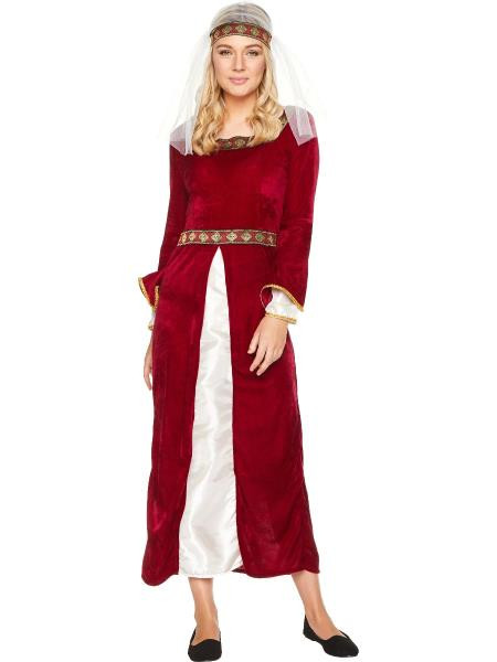Magd Burgundy Maid Marian Gown | Medieval | Womens Costumes - The Costume Shoppe