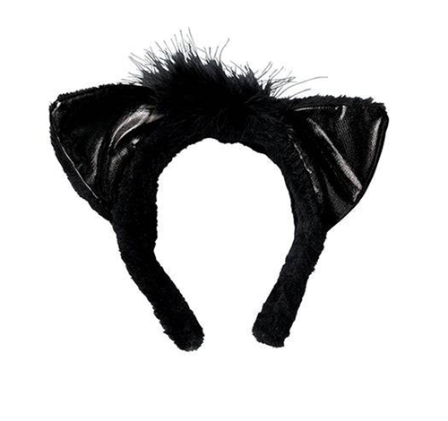 Fascia Per Capelli Con Orecchie Da Gatto Roma - Morbida E Pelosa, Costume Nero/Rosa - Foto 3