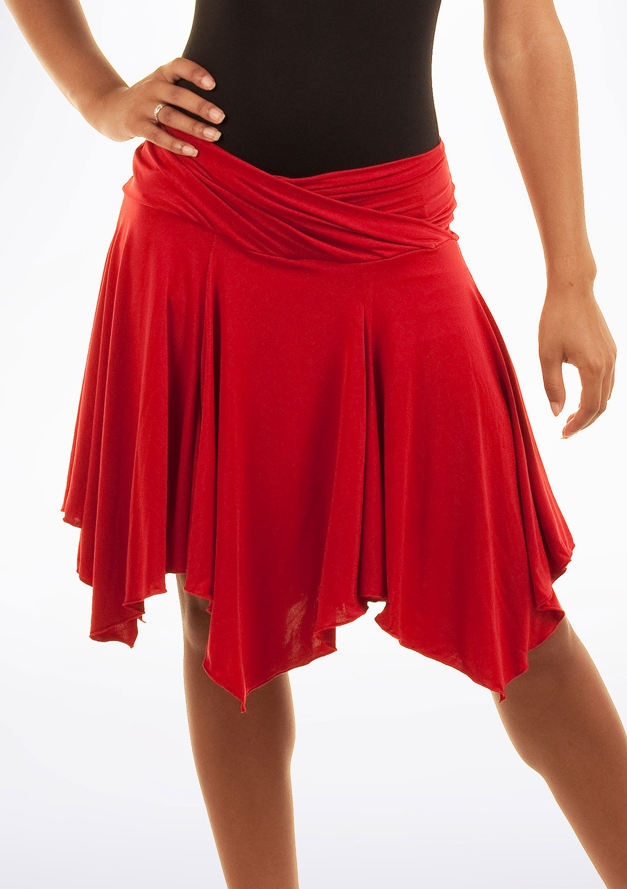 Petite jupe de danse fluide dégradée noir rouge - 15,90 €