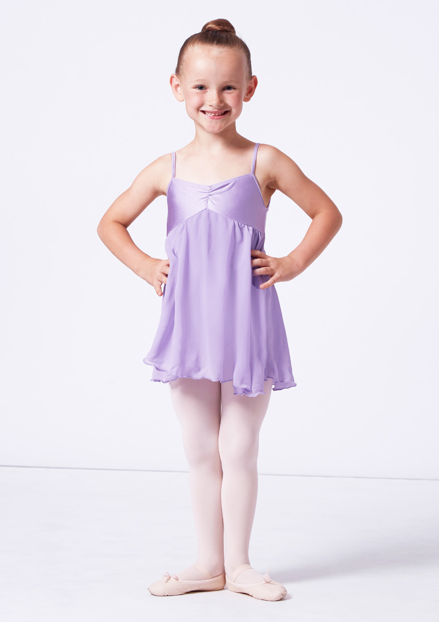 Robe De Ballet Pour Fille - Justaucorps à Manches Longues Avec Jupe Mousseline Pailletée, Dos Croisé, Violet Foncé