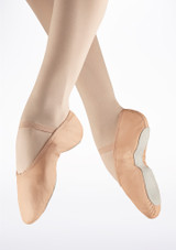 Demi Pointes en Cuir So Danca - Semelle Pleine - Rose Rose [Rose]