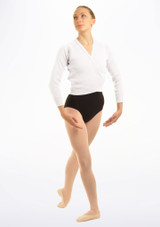 Tappers & Pointers Knit Ballet Wrap Adults White. [White]