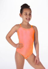 Justaucorps de danse brillant pour filles Alegra Cleo Orange Principal [Orange]