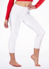 Legging court brillant pour filles Alegra Blanc Principal [Blanc]