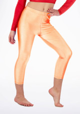 Leggings Courts Brillants Alegra pour filles Orange avant. [Orange]