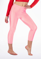 Legging court brillant pour filles Alegra Rose Principal [Rose]