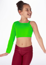 Haut de danse brillant pour filles Alegra Echo Vert Principal [Vert Clair]