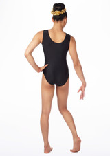 Justaucorps de gymnastique sans manches pour filles Alegra Saturn Noir Arrière [Noir]