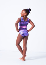 Justaucorps de gymnastique sans manches pour filles Alegra Twilight Pourpre ombré Arrière 2 [Violet]