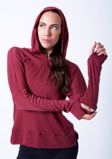 Sweat à capuche d'échauffement Ballet Rosa Rouge Avant 2 [Rouge]