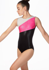 Justaucorps de gymnastique sans manches pour filles Alegra Superstar Noir-Rose Avant [Noir]