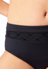Culotte de danse motif diamant pour filles Bloch Noir Front 2 [Noir]