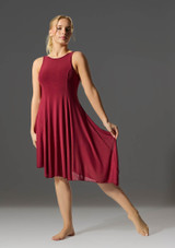 Robe contemporaine fente haute Move Dance Larissa Bordeaux Front 3 [Rouge]