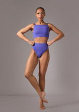 Culotte de danse taille haute Move Dance Europa Bleu foncé Front 2 [Bleue]
