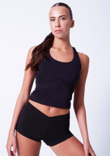 Short de danse ceinture en V Capezio Noir Avant 2 [Noir]