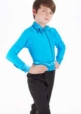 Chemise coloré de danse salon pour garçons Move Dance Pablo Bleue Principal [Bleue]
