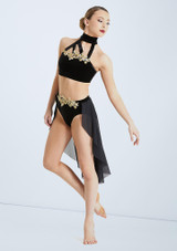 Weissman Velvet Bra Top And Skirt Set Noir Avant [Noir]