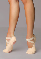 Demi Pointes Extensible en Toile So Danca SD16 - bi-semelle - Rose Ballett Rose Front 3 [Rose]
