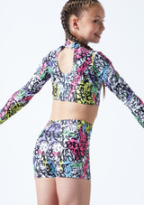 Haut de danse à motifs pour filles Alegra Raya Arrière [A motifs]