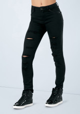 Weissman Slashed Skinny Jeans Noir 0145 [Noir]