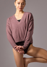 Pull de danse col V tricot Move Dance Madeline Grape Front [Violet]