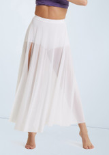 Weissman High Waist Mesh Maxi Skirt Blanc [Blanc]