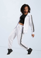 Weissman Stripe Sleeve Track Jacket Blanc [Blanc]