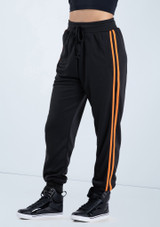 Weissman Side Stripe Track Pants Noir Orange [Noir]