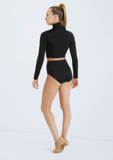 Weissman Lustre Long Sleeve Crop Top