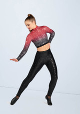 Weissman Ombre Sequin Crop Top Rot [Rot]