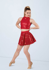 Weissman Sequin Sleeveless Crop Top Rot 2 [Rot]