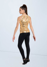 Weissman Ultra Sparkle Halter Top Gold 2 [Gold]